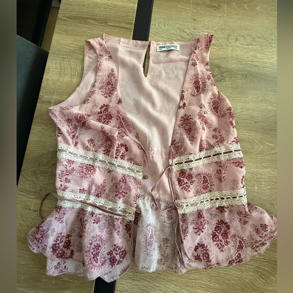 Princess Polly Pink Floral Vest